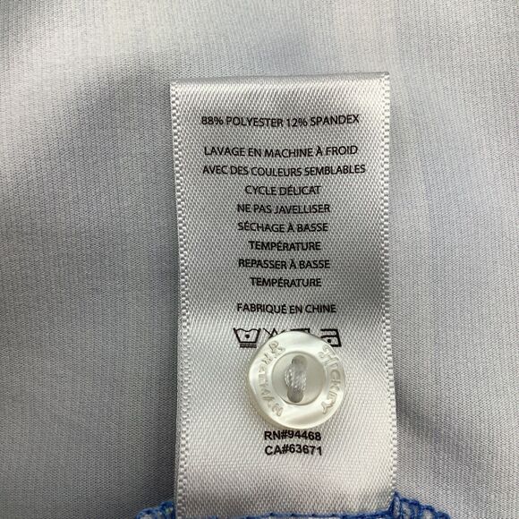 Hickey Freeman Mens Short‎ Sleeve Golf Polo Blue Striped Size Large - Picture 7 of 7